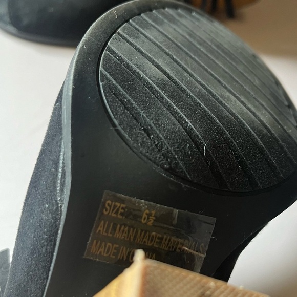 Qupid open toe fringe booties 6.5 black - Picture 7 of 8